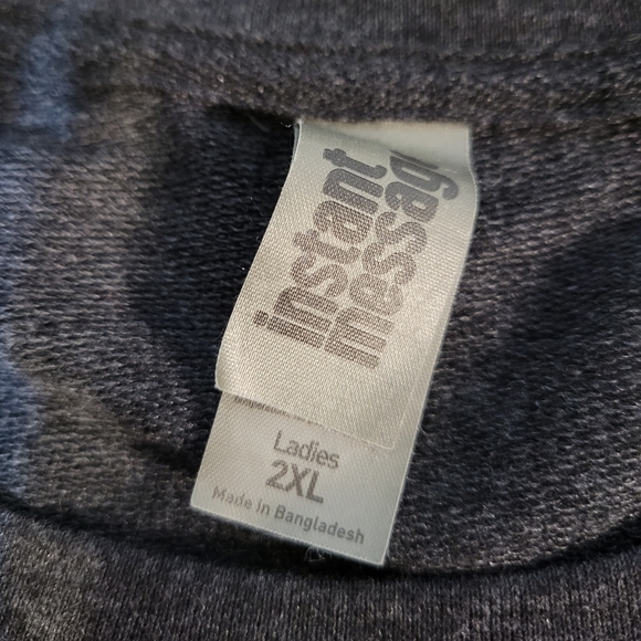 Instant Message 2XL heathered gray lightweigh floral chicken crewneck sweatshirt - Picture 2 of 9